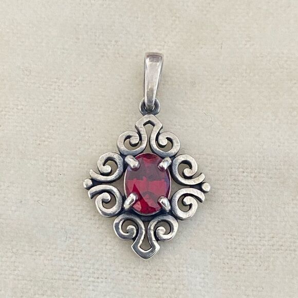 James Avery Spanish Lace July(Ruby)Birthstone Pendant - Picture 2 of 4